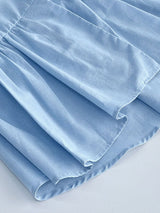 Ruffled Bubble Sleeve Two Piece Pants Set