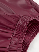 Burgundy Leather Maxi Skirt