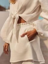 Bubble Sleeve Two Piece Shorts Set