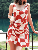 Checkerboard Print Cotton Cami Nightdress