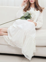Doll Collar Lace Up Maxi Nightdress