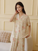 Kafiloe Pink Flowers Cotton Pajama Set