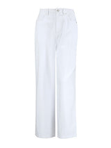 Solid Color High Waist Straight Pants