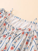 Floral Stripe Cotton Pajama Set
