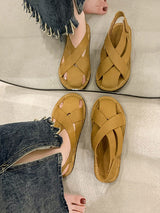 Leather Weaven Flat Sandals