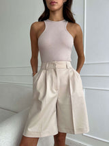 Tailored Button Fly Women Shorts