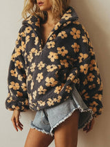Plush Fleece Floral Sweatshirt