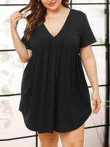Solid V Neck Lounge Nightdress