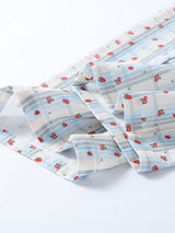 Floral Plaid Cotton Pajama Set