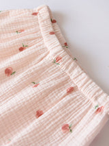 Small Peach Printed Cotton Pajama Set