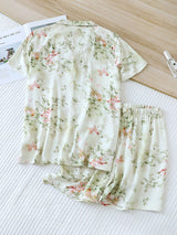 Printed Short Sleeve Women Pajama Set