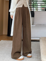 Drawstring Wide Leg Long Pants