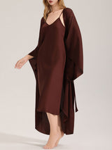 Kafiloe Soft Brown Two Piece Nightgown Set