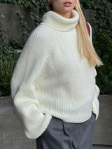 Turtleneck Back Slit Sweater