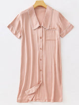 Petal Collar Sleep Shirt Dress