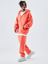 Cotton Classic Solid Color Zip Up Hoodie