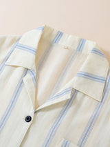 Cotton Stripe Couple Pajama Set