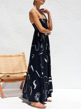 Printed Spaghetti Straps Maxi Dress