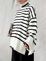 Striped Turtleneck Sweater