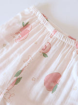 Peaches Print Cotton Pajama Set