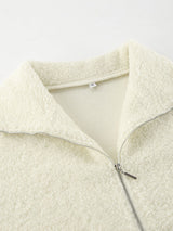 Half Zipper Drop Shoulder Fleece Sweatshirt