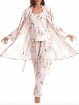 Three Pieces Printed Pajama Set