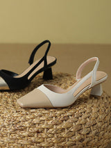 Round Toe Block Heels