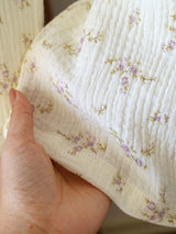 Small Purple Flowers Cotton Pajama Set