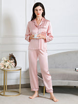 19 Momme Solid Color Long Sleeve Pajama Set