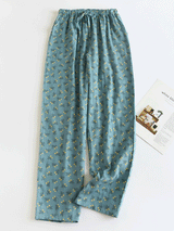 Vintage Floral Printed Long Pajama Pants