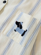 Cotton Stripe Couple Pajama Set