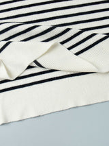 Lapel Striped Loose Pullover Knit Sweater