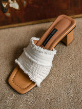 Woven Strap Slide Sandals