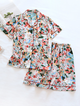 Cute Printed Short Sleeve Pajama Set