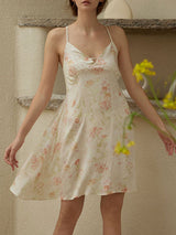 V Neck Floral Print Nightdress