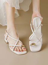 Cross Strap Clip Open Toe Sandals