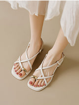 Cross Strap Clip Open Toe Sandals