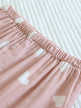 Heart Printed Long Sleeve Cotton Pajama Set