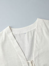 Lace-up Long Sleeve Shirt & Shorts Set