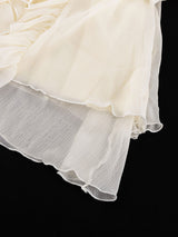 Ruffled Lace-up Mini Dress