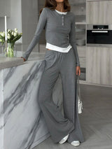 Faux Layered Top and Pants Set