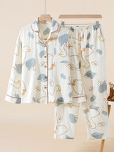 Cute Puppy Bunny Print Pajama Set