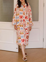 Cartoon Printed Thick Flannel Robe