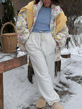 Zip-Up Printed Quilted Jacket