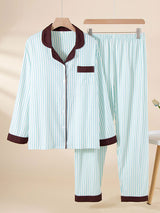 Kafiloe Striped Cotton Pajama Set