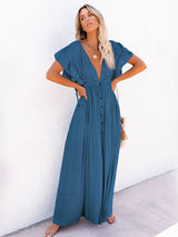 Beach Drawstring Long Dress