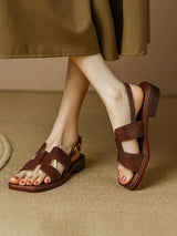 Open Toe Chunky Heel Sandals