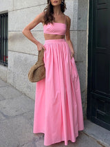 Spaghetti Strap Crop Top &  Maxi Skirt Set