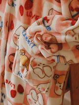 Cartoon Printed Thick Flannel Robe