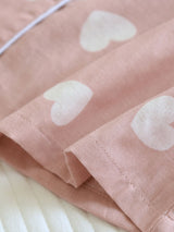 Heart Printed Long Sleeve Cotton Pajama Set